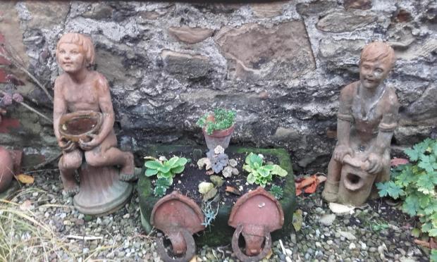 The Northern Echo: Crossley garden statues, made between 1927 and 1947 in Commondale. Designed by Walter Scott, they were inspired by the brickworks' owner's two children, John and Patricia Crossley, and they now belong to John's daughter, Jo
